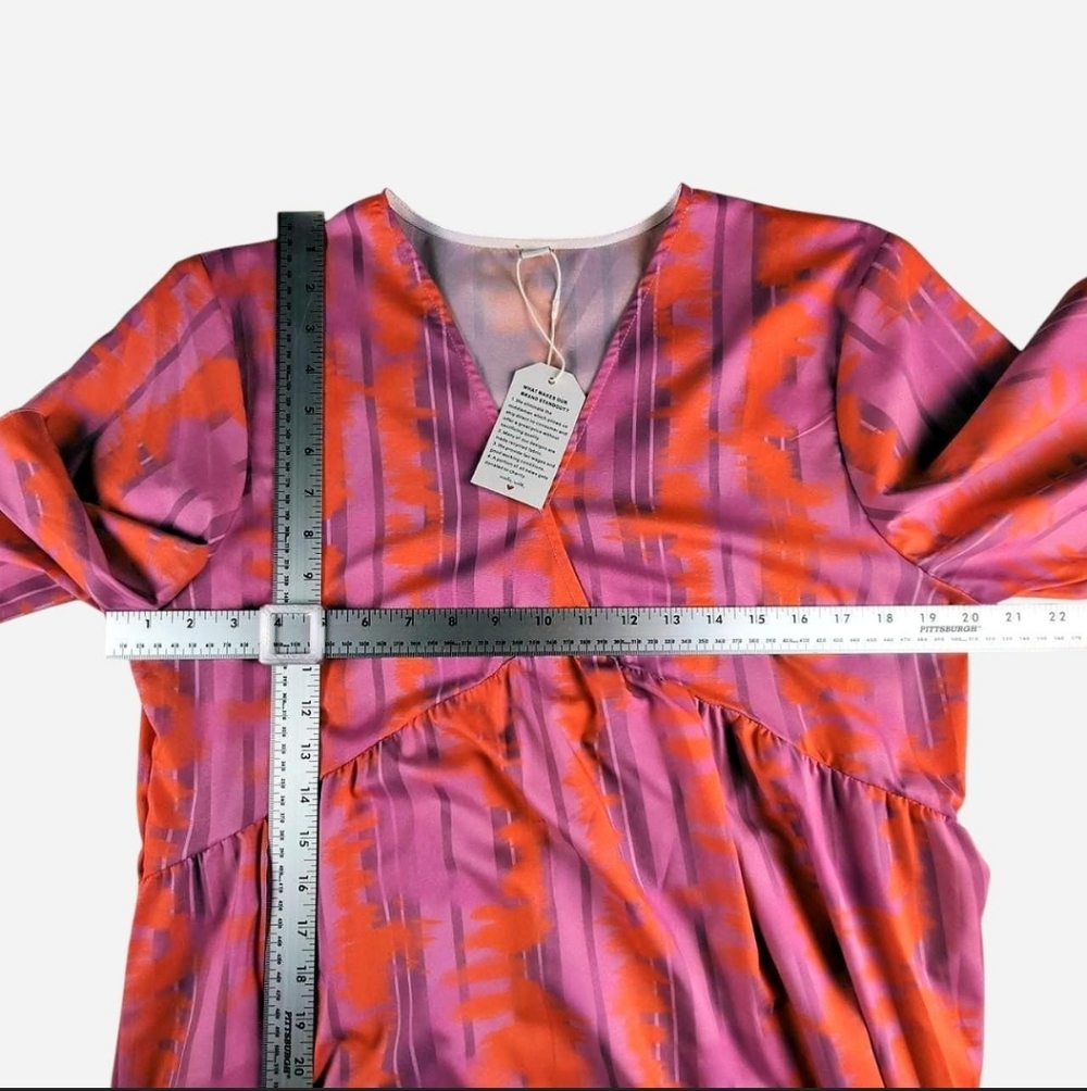 Unbranded‎ Pink Orange Maxi Caftan Muumuu Hostess Dress NWT Size L - Picture 4 of 7